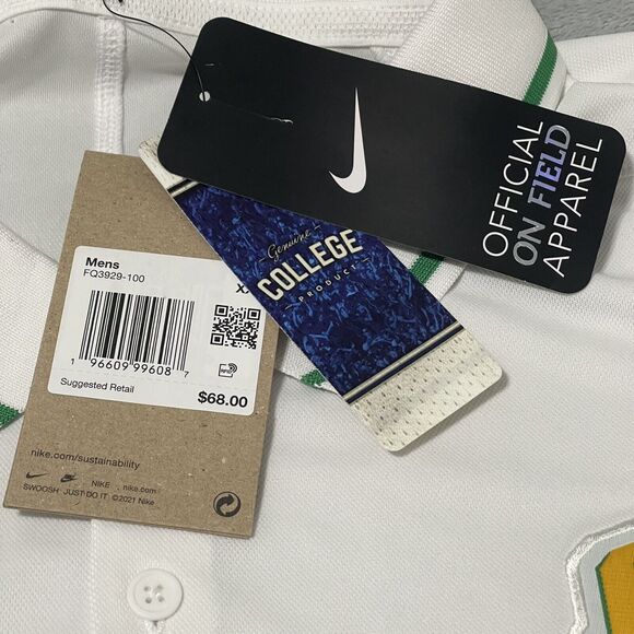 Oregon Ducks Polo Shirt XXL 2XL Mens White NikeThrowback Special Game Coaches - Picture 6 of 14